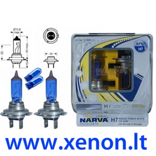NARVA H7 Xenon Look 85W + W5W lemputės